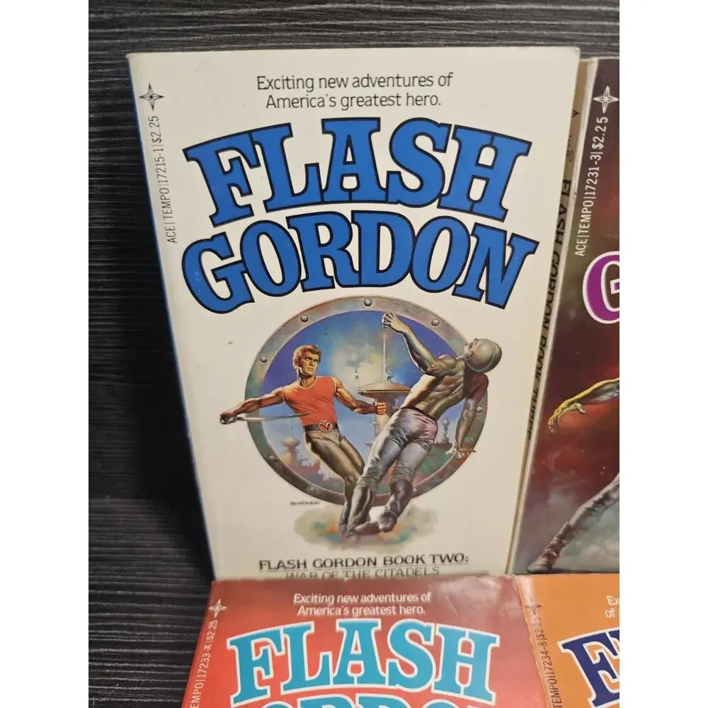 6 Flash Gordon Ace Paperback Lot Vintage 1980s